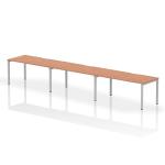 Dynamic Evolve Plus 1600mm Single Row 3 Person Desk Beech Top Silver Frame BE408 23493DY