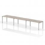 Dynamic Evolve Plus 1600mm Single Row 3 Person Desk Grey Oak Top Silver Frame BE775 23507DY