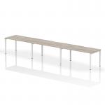 Dynamic Evolve Plus 1600mm Single Row 3 Person Desk Grey Oak Top White Frame BE776 23514DY