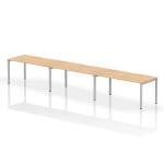 Dynamic Evolve Plus 1600mm Single Row 3 Person Desk Maple Top Silver Frame BE409 23521DY
