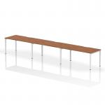 Dynamic Evolve Plus 1600mm Single Row 3 Person Desk Walnut Top White Frame BE387 23556DY