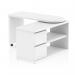 The picture of the Dynamic Desking Dynamic Fleur Smart Storage Desk White features a sleek and modern design. The desk is a crisp white color with clean lines and a glossy finish. There are multiple compartments and shelves for storage, making it a practical and functional piece of furniture. The legs of the desk are sturdy and adjustable, allowing for a customizable workspace. The overall look is both stylish and functional, making it a great addition to any office or workspace.