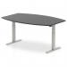 Dynamic High Gloss 1800mm Writable Boardroom Table Black Top Silver Height Adjustable Leg I003551 23654DY