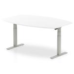 Dynamic High Gloss 1800mm Writable Boardroom Table White Top Silver Height Adjustable Leg I003553 23675DY