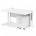 Impulse Cantilever Straight Office Desk W1400 x D800 x H730mm White Finish White Frame With 2 Drawer Mobile Pedestal - I003965 23694DY