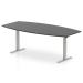 Dynamic High Gloss 2400mm Writable Boardroom Table Black Top Silver Height Adjustable Leg I003552 23696DY