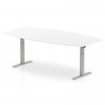 Dynamic High Gloss 2400mm Writable Boardroom Table White Top Silver Height Adjustable Leg I003554 23717DY