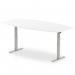 Dynamic High Gloss 2400mm Writable Boardroom Table White Top Silver Height Adjustable Leg I003554 23717DY