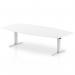 Dynamic High Gloss 2400mm Writable Boardroom Table White Top White Height Adjustable Leg I003568 23724DY