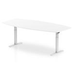 Dynamic High Gloss 2400mm Writable Boardroom Table White Top White Height Adjustable Leg I003568 23724DY