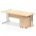 Impulse Cantilever Straight Office Desk W1800 x D800 x H730mm Maple Finish Silver Frame With 2 Drawer Mobile Pedestal - MI000965 23883DY