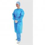 This image shows a set of 10 ValueX blue non-woven safety aprons and isolation gowns. They are made of 40gsm material and are designed for maximum protection and comfort.