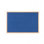 Bi-Office Earth Blue Felt Notice Board 22mm Oak Frame 600x450mm - FB0443239 24296BS