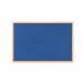 Bi-Office Earth Blue Felt Notice Board 22mm Oak Frame 600x450mm - FB0443239 24296BS