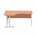 Dynamic Impulse 1600mm Left Crescent Desk Beech Top Silver Cable Managed Leg I000472 24347DY