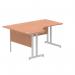 Dynamic Impulse 1600mm Left Crescent Desk Beech Top Silver Cable Managed Leg I000472 24347DY