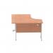 Dynamic Impulse 1600mm Left Crescent Desk Beech Top Silver Cable Managed Leg I000472 24347DY