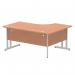 Dynamic Impulse 1600mm Left Crescent Desk Beech Top Silver Cable Managed Leg I000472 24347DY