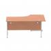 Dynamic Impulse 1600mm Left Crescent Desk Beech Top Silver Cable Managed Leg I000472 24347DY