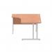 Dynamic Impulse 1600mm Left Crescent Desk Beech Top Silver Cable Managed Leg I000472 24347DY