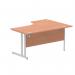 Dynamic Impulse 1600mm Left Crescent Desk Beech Top Silver Cable Managed Leg I000472 24347DY