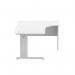 Dynamic Impulse 1600mm Left Crescent Desk White Top Silver Cable Managed Leg I000491 24375DY