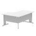 Dynamic Impulse 1600mm Left Crescent Desk White Top Silver Cable Managed Leg I000491 24375DY