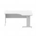 Dynamic Impulse 1600mm Left Crescent Desk White Top Silver Cable Managed Leg I000491 24375DY