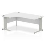 Dynamic Impulse 1800mm Left Crescent Desk White Top Silver Cable Managed Leg I000493 24389DY