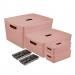 Inabox Designer Storage Boxes With Lids and Trays Small Value Pack (2 x 5L & 1 x 19L & 1 x 28L & 1 x Small & 1 x Large Tray) Desert Clay - H-I60663 24394HL