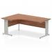 Dynamic Impulse 1800mm Left Crescent Desk Walnut Top Silver Cable Managed Leg I000512 24417DY