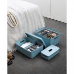 Inabox Designer Storage Boxes With Lids and Trays Small Value Pack (2 x 5L & 1 x 19L & 1 x 28L & 1 x Small & 1 x Large Tray) Cottage Blue - H-I60649 24422HL