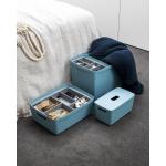 Inabox Designer Storage Boxes With Lids and Trays Large Value Pack (2 x 8L & 1 x 19L & 1 x 39L & 1 x Small & 1 x Large Tray) Cottage Blue - H-I60650 24429HL