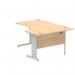 Dynamic Impulse 1600mm Left Crescent Desk Maple Top Silver Cable Managed Leg I000529 24431DY