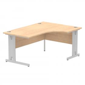 Dynamic Impulse 1600mm Left Crescent Desk Maple Top Silver Cable Managed Leg I000529 24431DY
