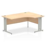 Dynamic Impulse 1600mm Right Crescent Desk Maple Top Silver Cable Managed Leg I000530 24438DY