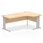 Dynamic Impulse 1800mm Right Crescent Desk Maple Top Silver Cable Managed Leg I000532 24452DY
