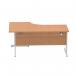 Dynamic Impulse 1600mm Left Crescent Desk Oak Top Silver Cable Managed Leg I000863 24459DY