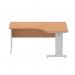 Dynamic Impulse 1600mm Left Crescent Desk Oak Top Silver Cable Managed Leg I000863 24459DY