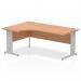 Dynamic Impulse 1800mm Left Crescent Desk Oak Top Silver Cable Managed Leg I000865 24473DY