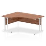 Impulse Contract Left Hand Crescent Radial Cantilever Desk W1600 x D1200 x H730mm Walnut Finish/White Frame - I002134 24515DY