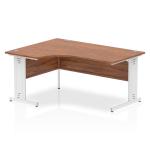 Impulse Contract Left Hand Crescent Cable Managed Leg Desk W1600 x D1200 x H730mm Walnut Finish/White Frame - I002146 24543DY