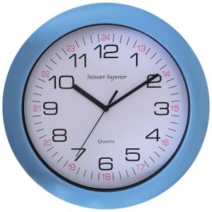 Seco Sandhurst Quartz Wall Clock 300mm Diameter With Blue Surround