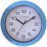 SECO Sandhurst Quartz Wall Clock 300mm Diameter with Blue Surround - 2120I BLUE 24569SS