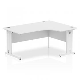 Impulse Contract Right Hand Crescent Cable Managed Leg Desk W1600 x D1200 x H730mm White FinishWhite Frame - I002397 24578DY