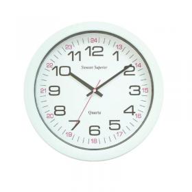 SECO Quartz 24 Hour Wall Clock 255mm Diameter White - 777 24583SS