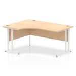Impulse Contract Left Hand Crescent Radial Cantilever Desk W1600 x D1200 x H730mm Maple Finish/White Frame - I002618 24599DY