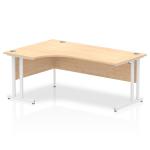 Impulse Contract Left Hand Crescent Cantilever Desk W1800 x D1200 x H730mm Maple Finish/White Frame - I002620 24613DY