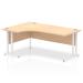 Impulse Contract Left Hand Crescent Cantilever Desk W1800 x D1200 x H730mm Maple Finish/White Frame - I002620 24613DY