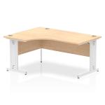 Impulse Contract Left Hand Crescent Cable Managed Leg Desk W1600 x D1200 x H730mm Maple Finish/White Frame - I002622 24627DY